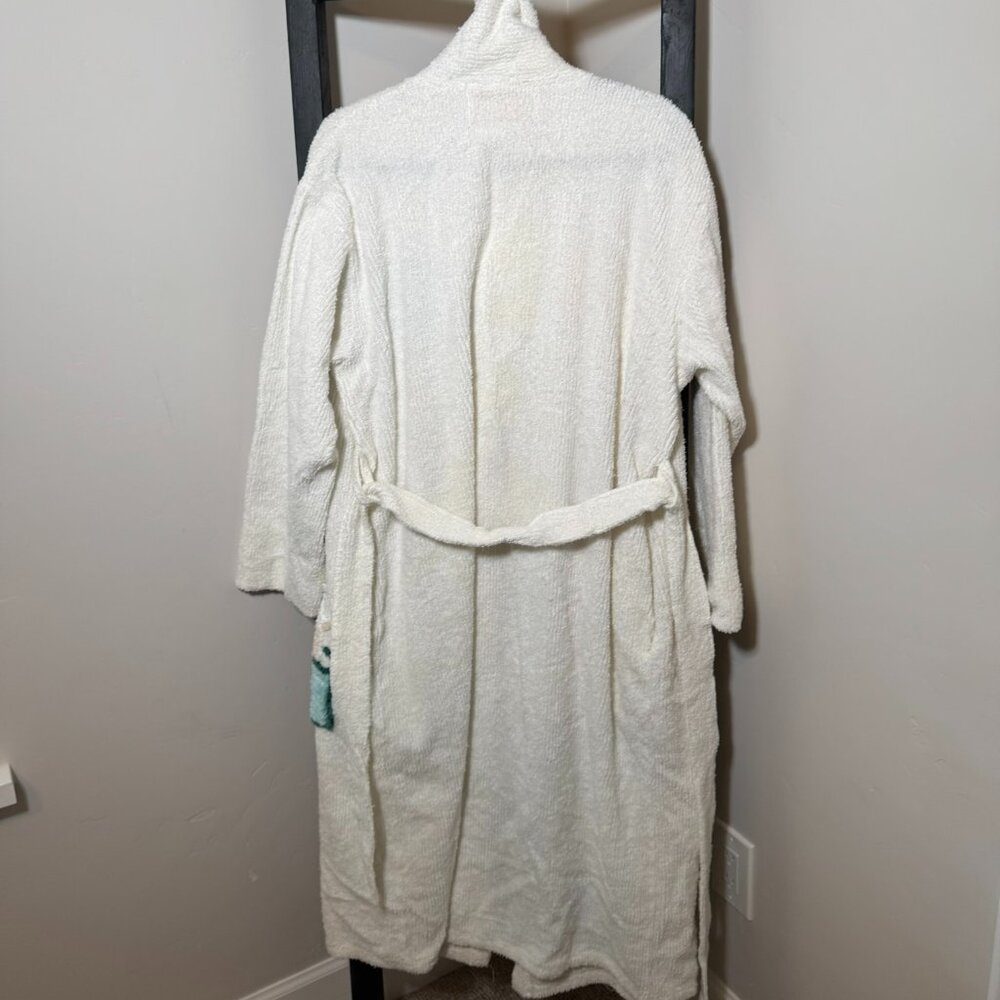 Vintage Stan Herman White Chenille Robe — Colorful Coffee Cups - VINTAGE - Picture 11 of 11